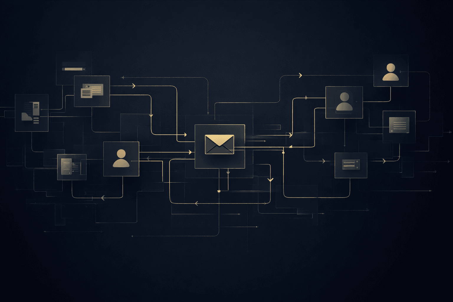 Visual premium representando fluxos de comunicação e relacionamento